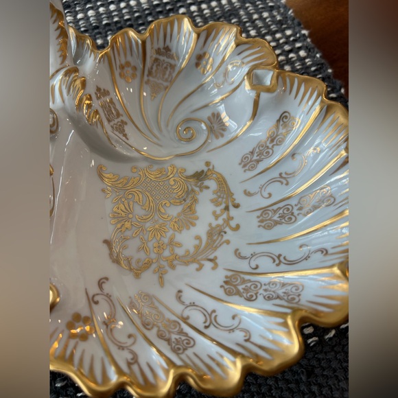 Vintage RPM Porcelain China Serving Bowl Gold Scroll Design - Picture 9 of 11